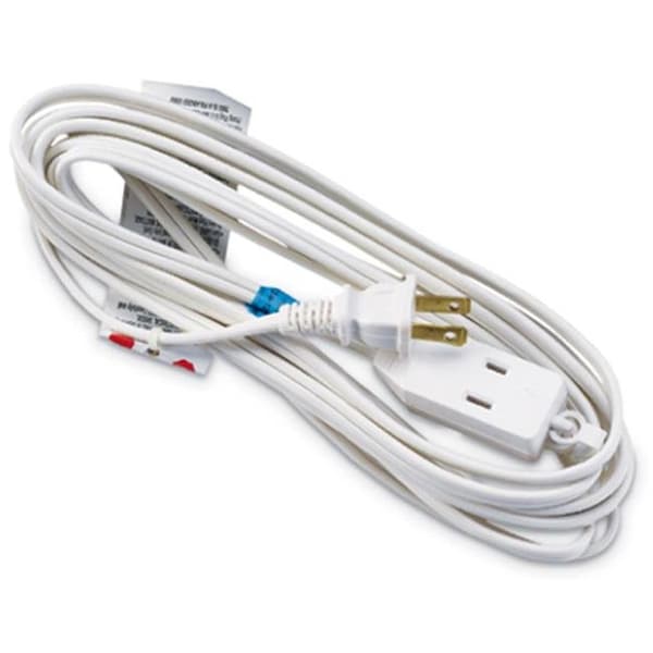 Virtual Extension Cord, Indoor, 1 Outlets, White, Vinyl, 12 ft VI564567 - main